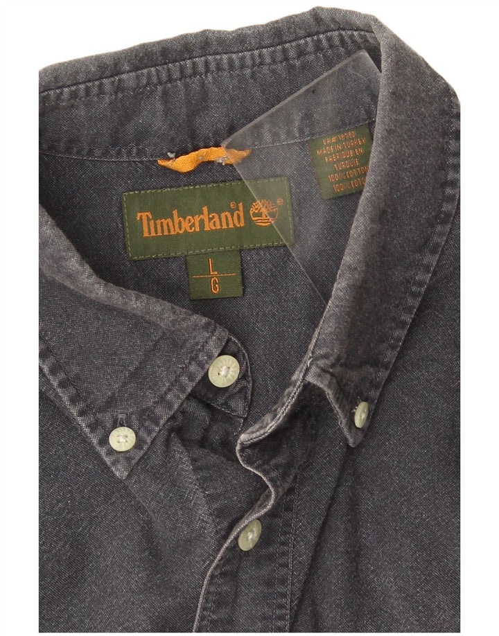 Timberland Mens Shirt Large Navy Blue Cotton