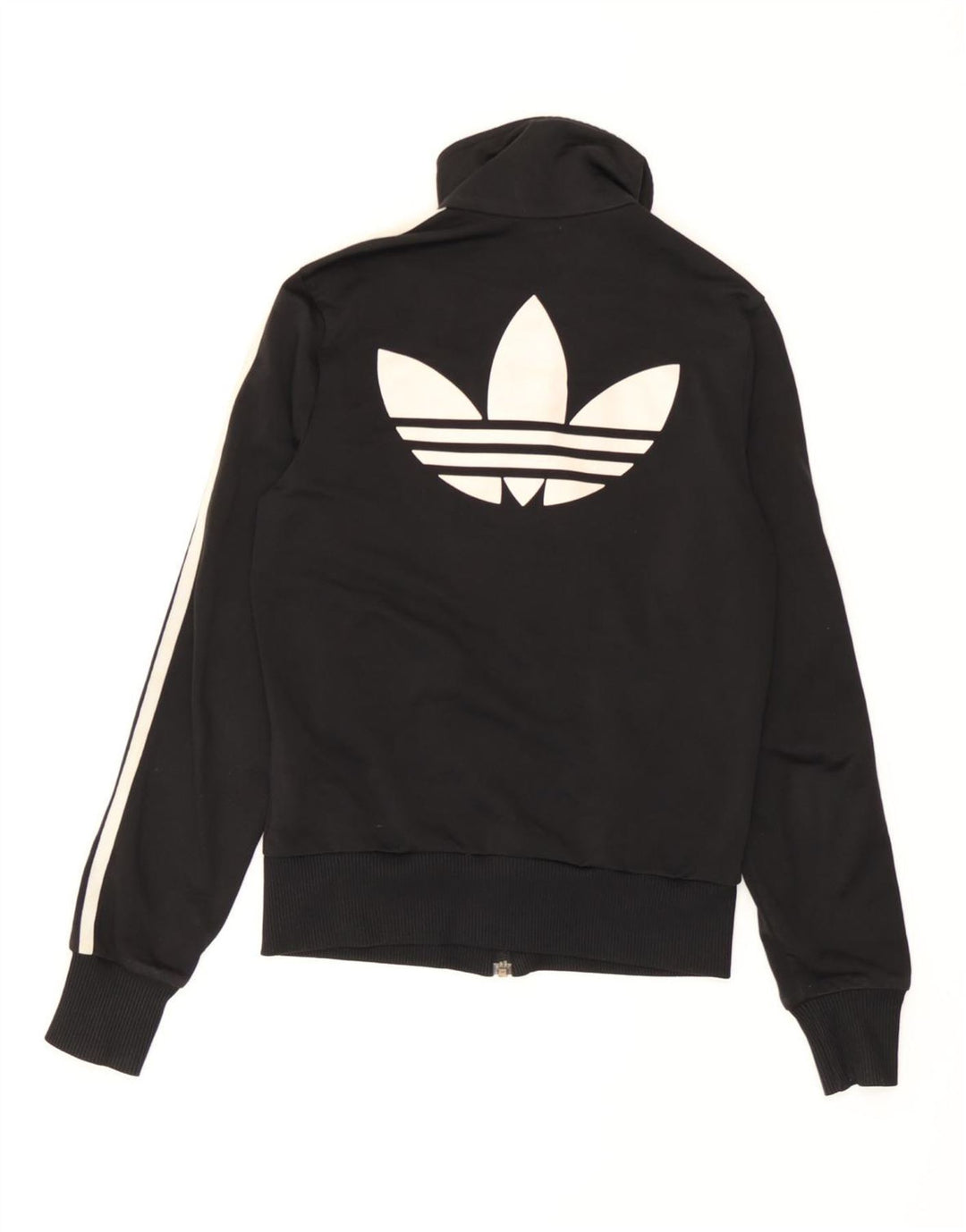 Adidas Womens Graphic Tracksuit Top Jacket EU 34 XS Black Polyester
