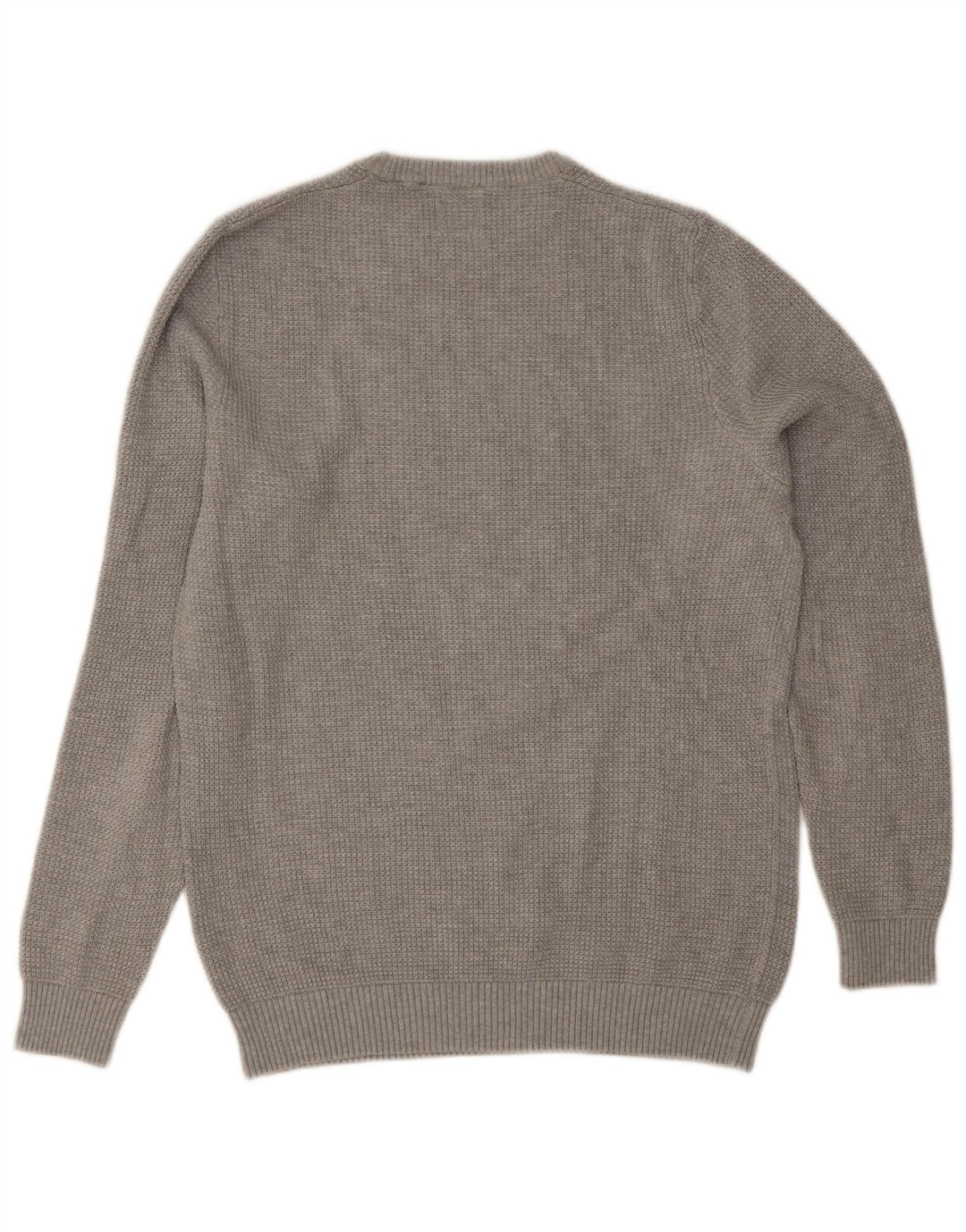 Zara Mens Crew Neck Jumper Sweater Medium Grey Cotton