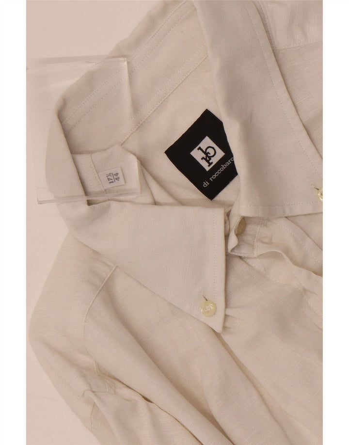 ROCCOBAROCCO Мужская рубашка размер 44 17 1/2 XL белая
