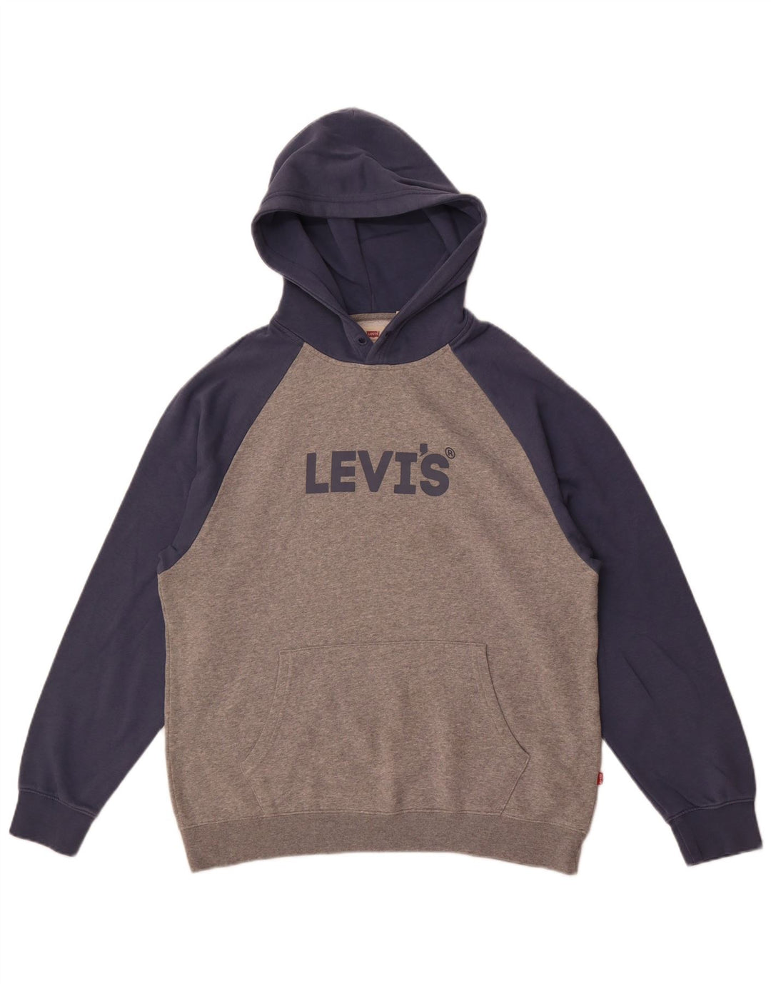 Levi's Mens Graphic Relaxed Fit Hoodie Jumper Medium Grey Colourblock
