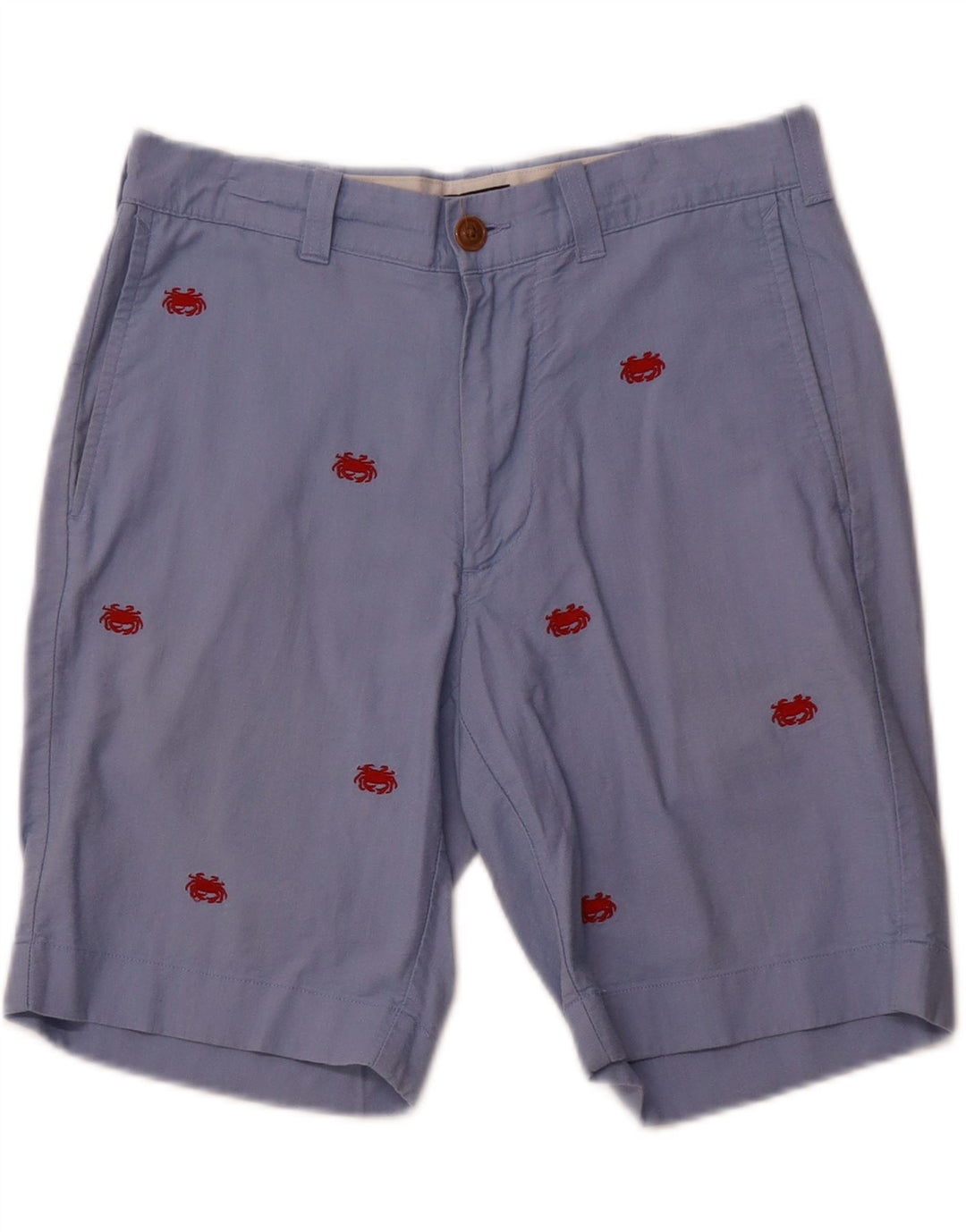 J. CREW Mens Abstract Pattern Chino Shorts W29 Small Blue Cotton