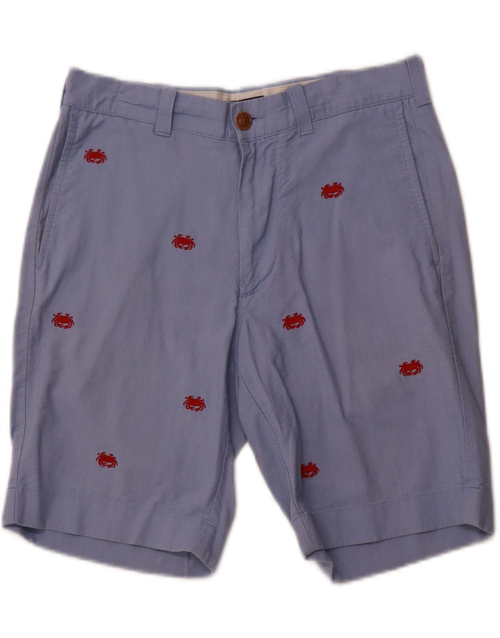 J. CREW Mens Abstract Pattern Chino Shorts W29 Small Blue Cotton