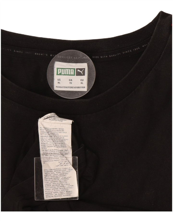 PUMA Mens T-Shirt Top XL Black Cotton