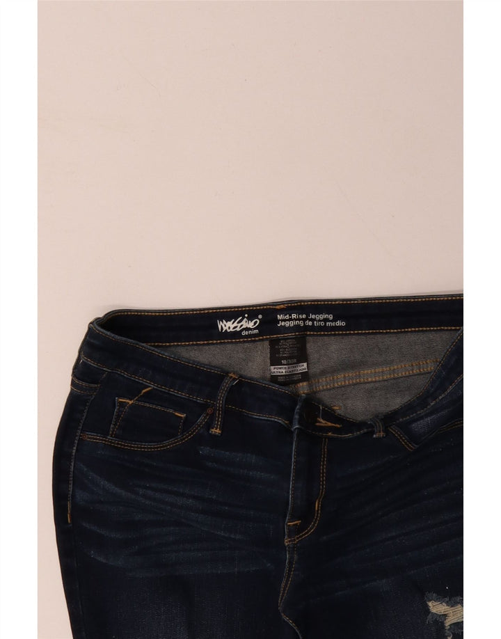 MOSSIMO Womens Distressed Mid Rise Skinny Jeans US 10 Medium W30 L27 Blue