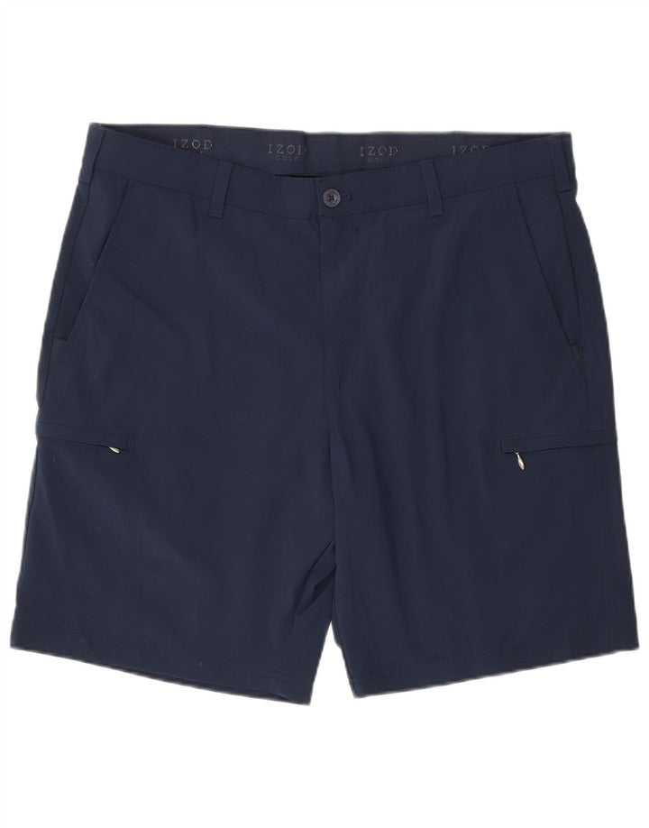 IZOD Herre Cargo Shorts W38 XL Navy Blue Polyester