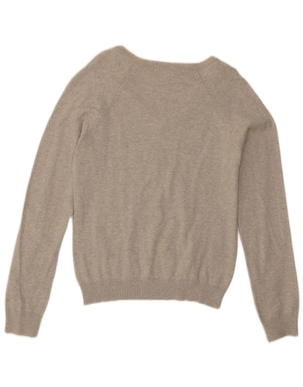 Zara Womens V-Neck Jumper Sweater UK 14 Large Beige