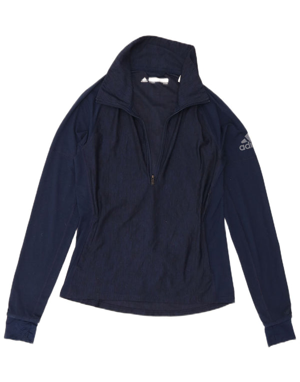 Adidas Womens Graphic Pullover Tracksuit Top UK 8/10 Small Navy Blue