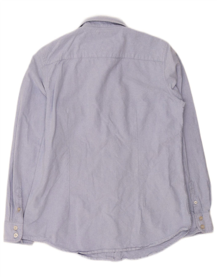 Crew Clothing Womens Tailored Shirt UK 12 Medium Blue Cotton