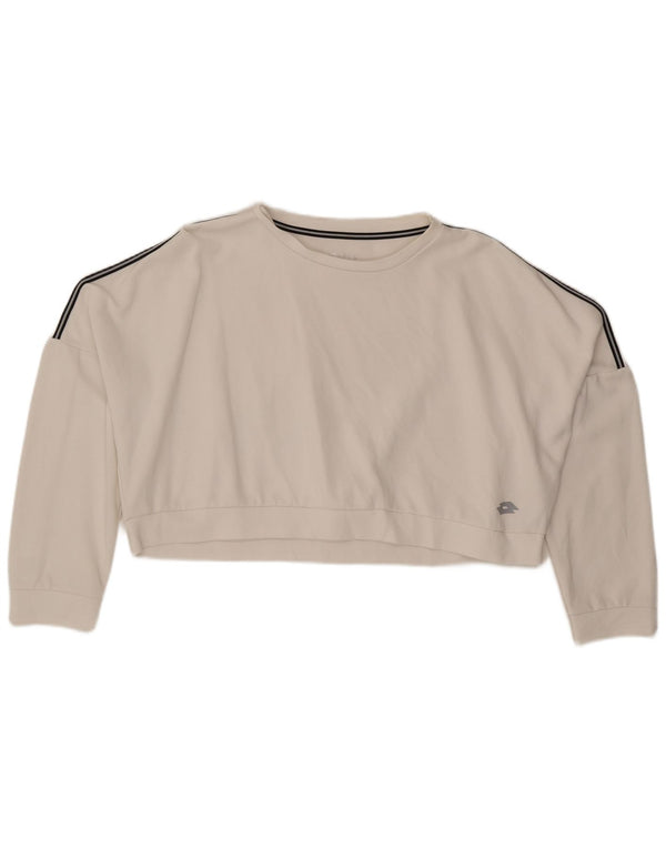 Lotto Mujer Crop Sudadera De Gran Tamaño Jersey UK 20 2XL Algodón Blanco