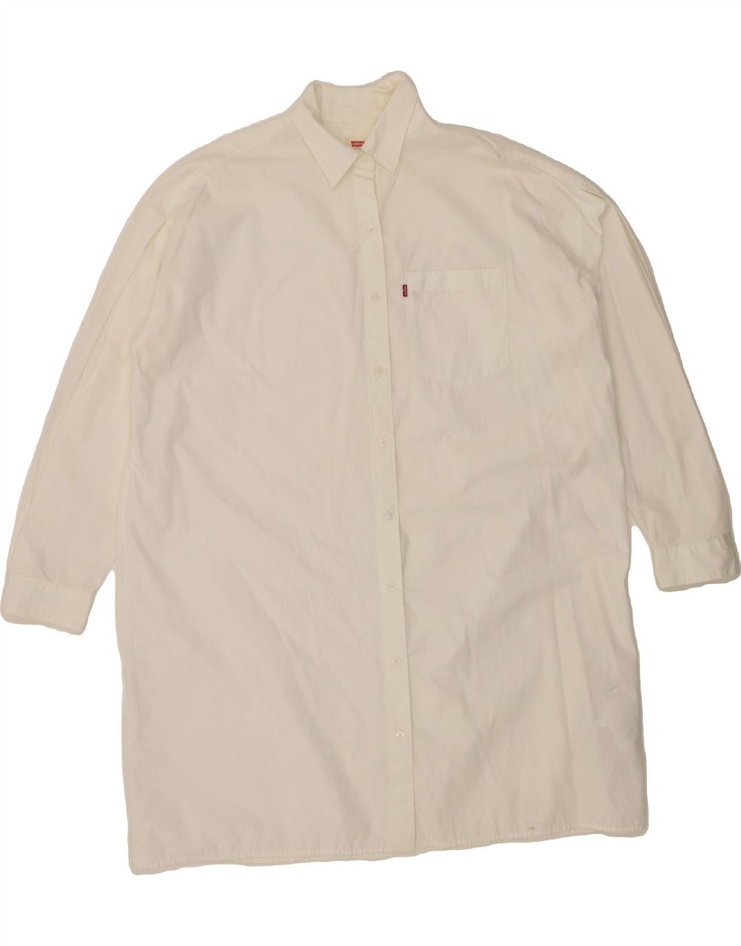 LEVI'S Womens Oversized Shirt Dress UK 10 Small White Cotton Vintage Levi's and Second-Hand Levi's from Messina Hembry 