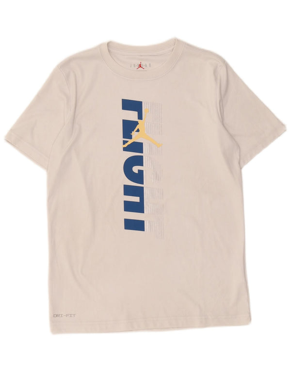 Jordan Boys Dri Fit grafikus póló felső 13-14 éves XL szürke poliészter
