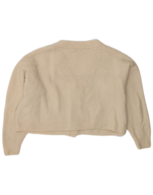 Maglione cardigan oversize corto da donna Zara UK 10 piccolo in lana beige