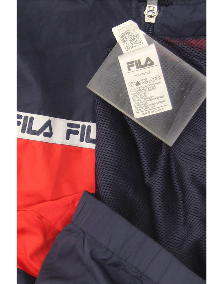 Fila Boys Graphic Tracksuit Top Jacket 11-12 Years Navy Blue Colourblock