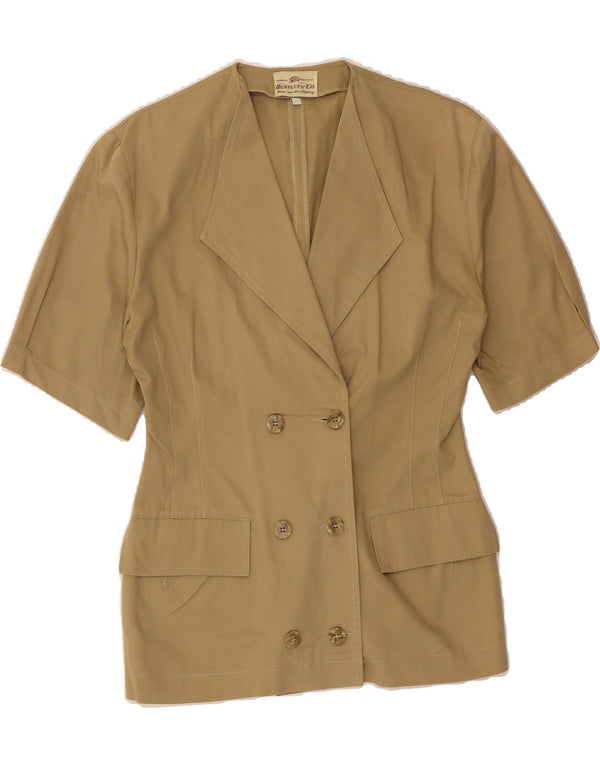 BENTLEY Womens Short Sleeve Blazer Jacket IT 42 Medium Khaki