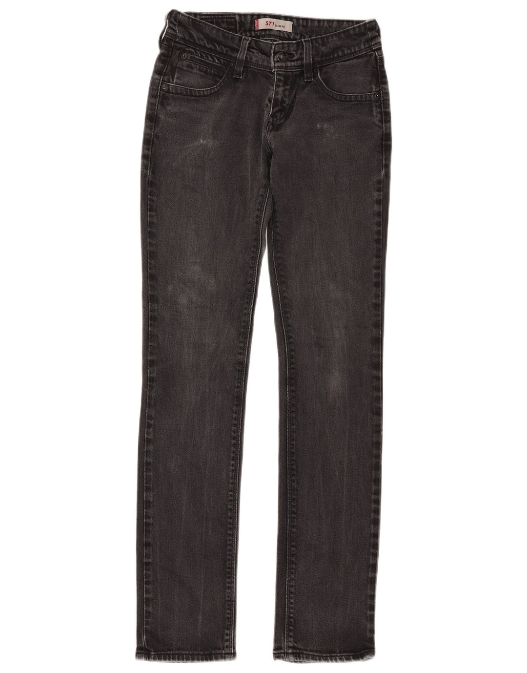 Levi's Dame 571 Slim Jeans W28 L34 Sort Bomuld