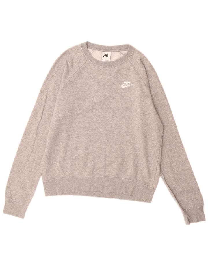 NIKE Womens Sweatshirt Jumper UK 10 Small Grey Cotton