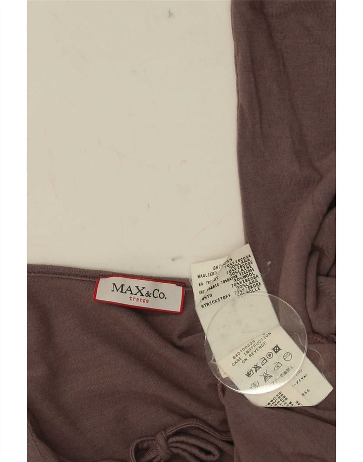 Max & Co. Top da donna manica 3/4 UK 12 Viscosa marrone medio