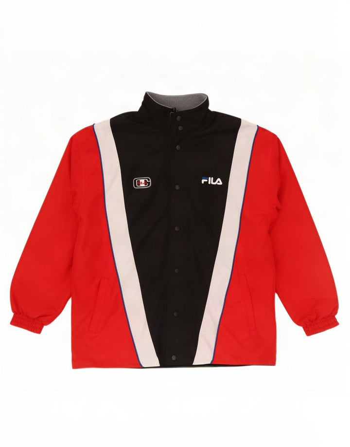 Fila Mens Graphic megfordítható tréningruha felső kabát közepes piros színben