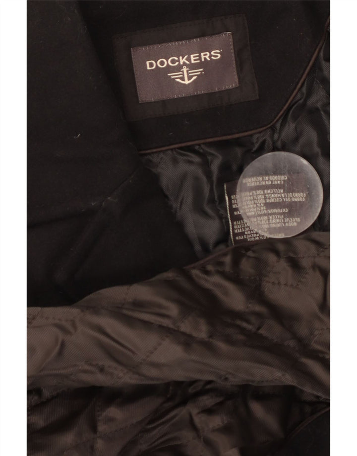 Płaszcz męski Dockers UK 44 2XL Czarna wełna