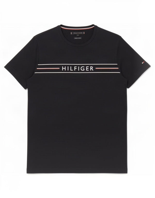 T-shirt grafica da uomo Tommy Hilfiger Top piccola in cotone blu navy