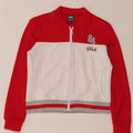 Jachetă de top pentru trening Crop Fila pentru femei UK 10 Small Red Colorblock Poliester