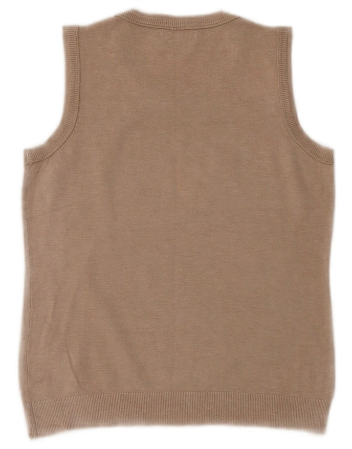 Calvin Klein Damen Weste Top UK 12 Medium Beige Rayon