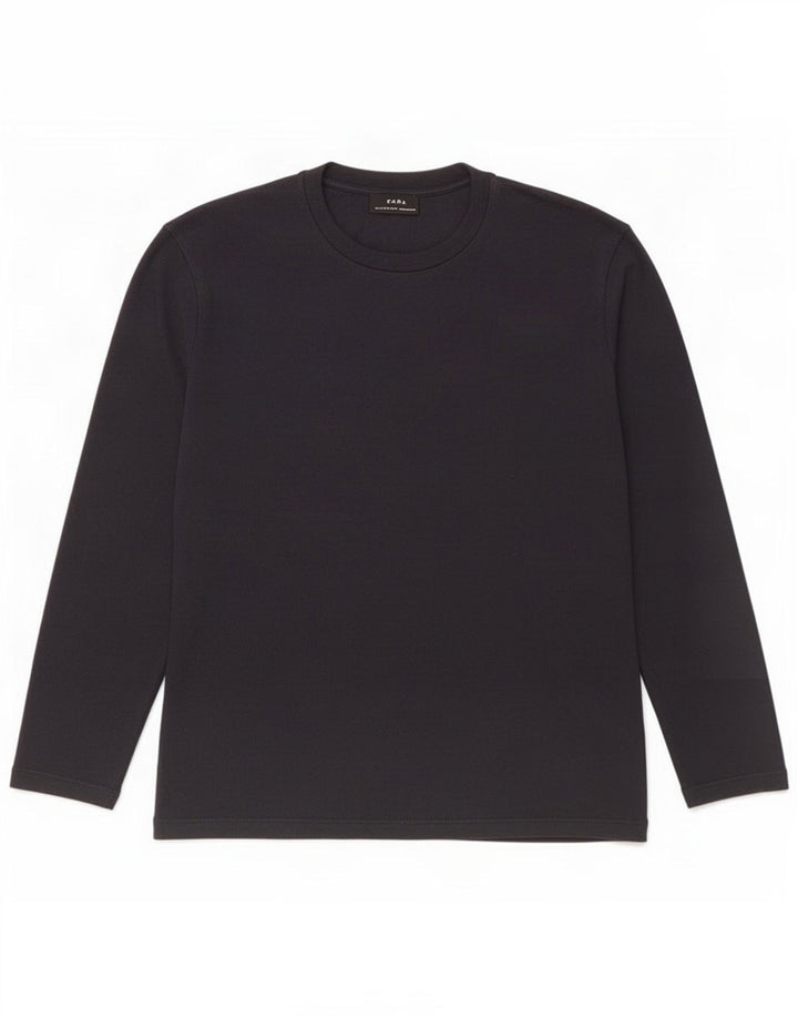 Zara Mens Top Long Sleeve Medium Navy Blue Cotton