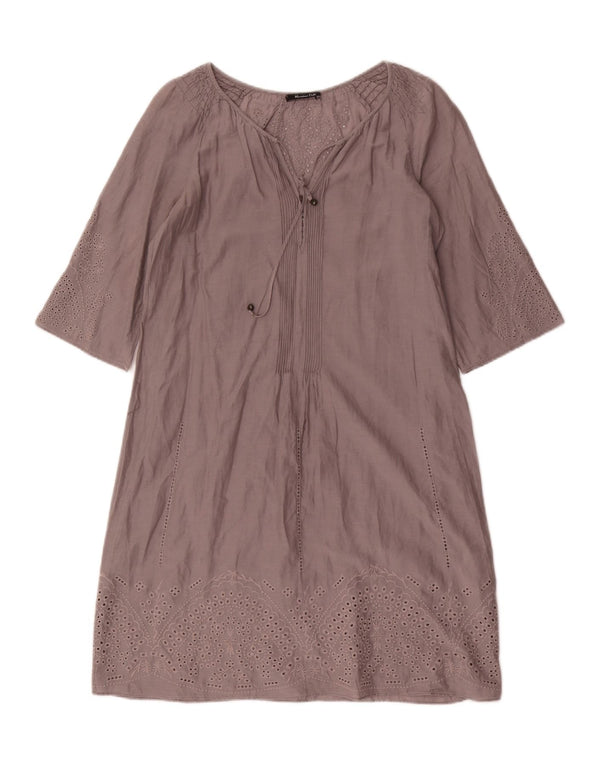 Massimo Dutti Robe droite surdimensionnée pour femme EU 36 XS Gris Coton Floral