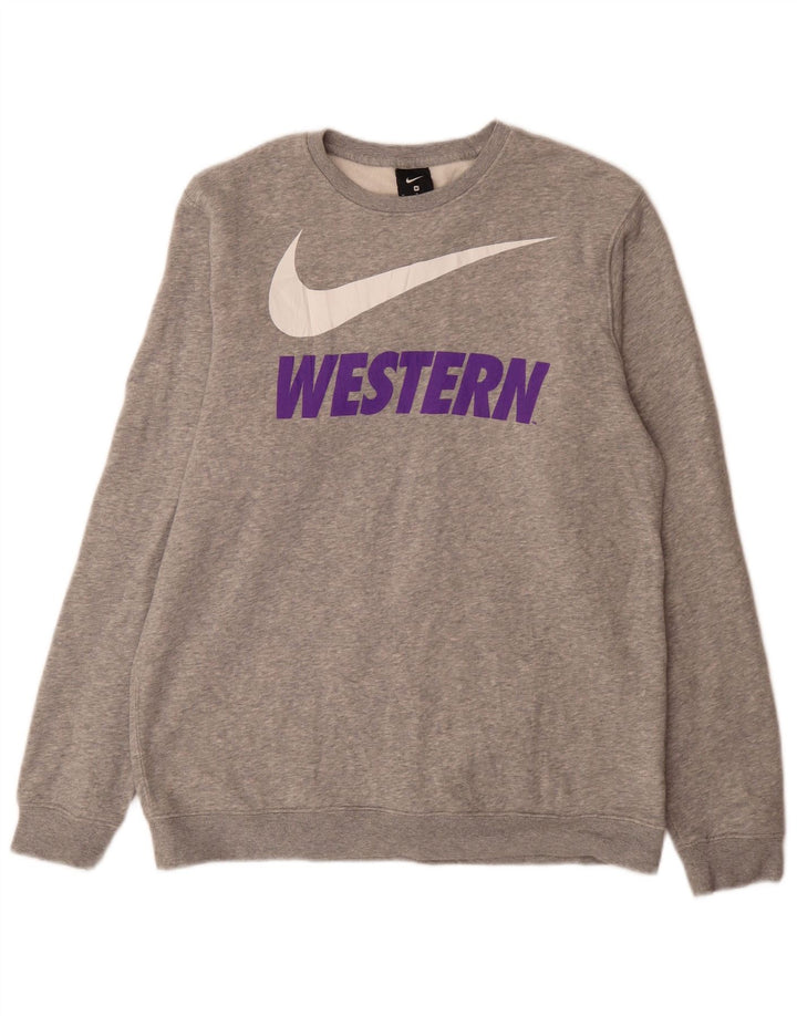 Nike Herren-Sweatshirt mit Grafik, mittelgrau gefleckte Baumwolle
