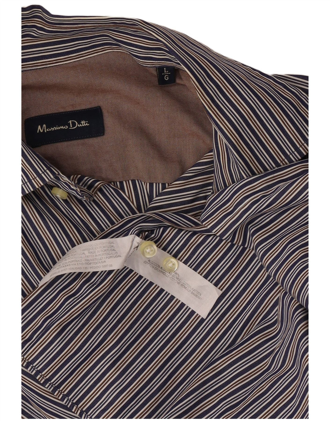 Cămașă Massimo Dutti pentru bărbați, bumbac cu dungi albastre mari