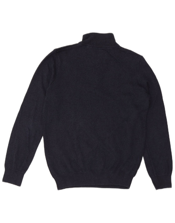 Superdry Pull à col zippé pour homme en coton bleu marine Large