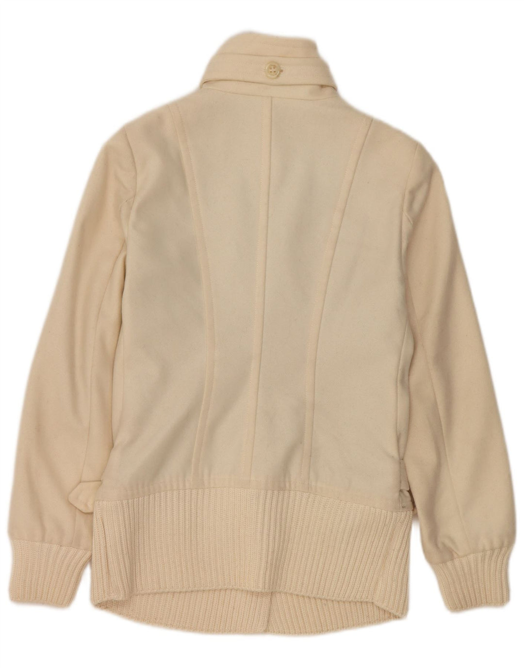 Giubbotto Bomber Da Donna Benetton IT 38 XS Lana Bianco Sporco