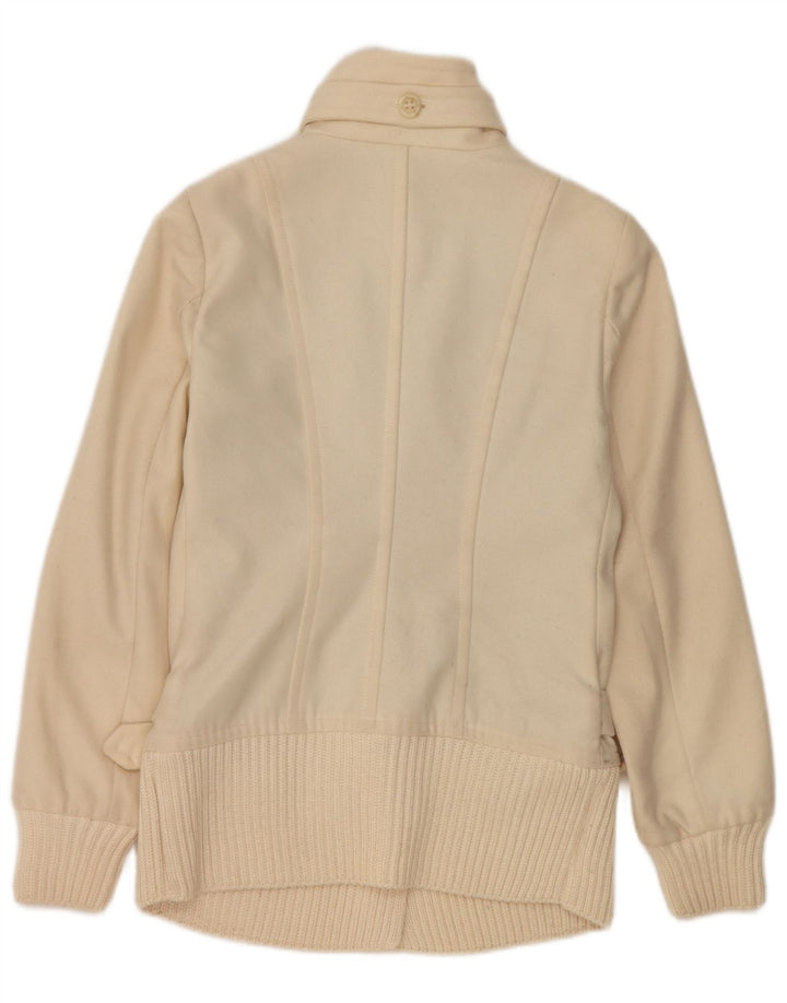 Giubbotto Bomber Da Donna Benetton IT 38 XS Lana Bianco Sporco