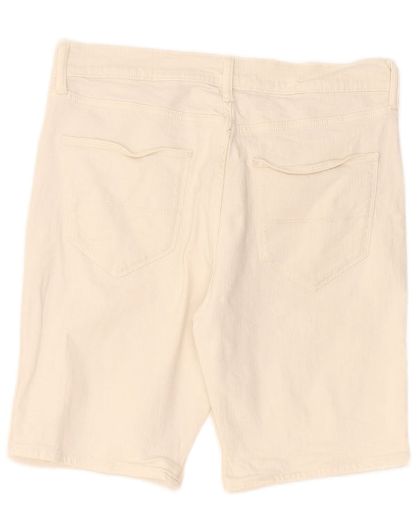 Marks & Spencer Mens Denim Shorts W32 Medium White Cotton