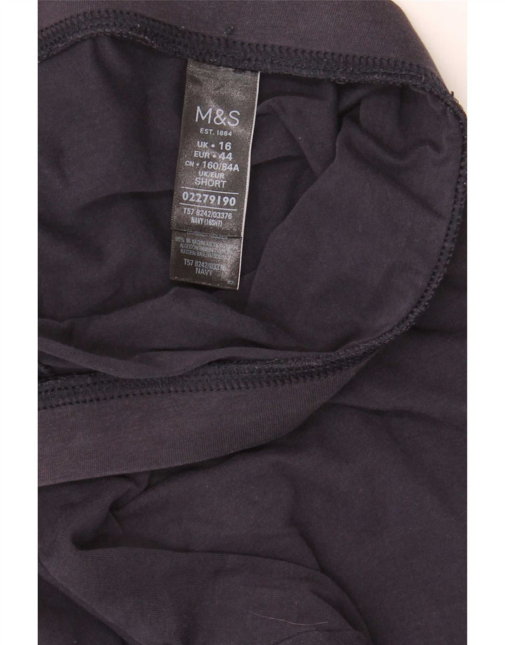 Marks & Spencer Womens Leggings UK 16 Large Navy Blue Cotton