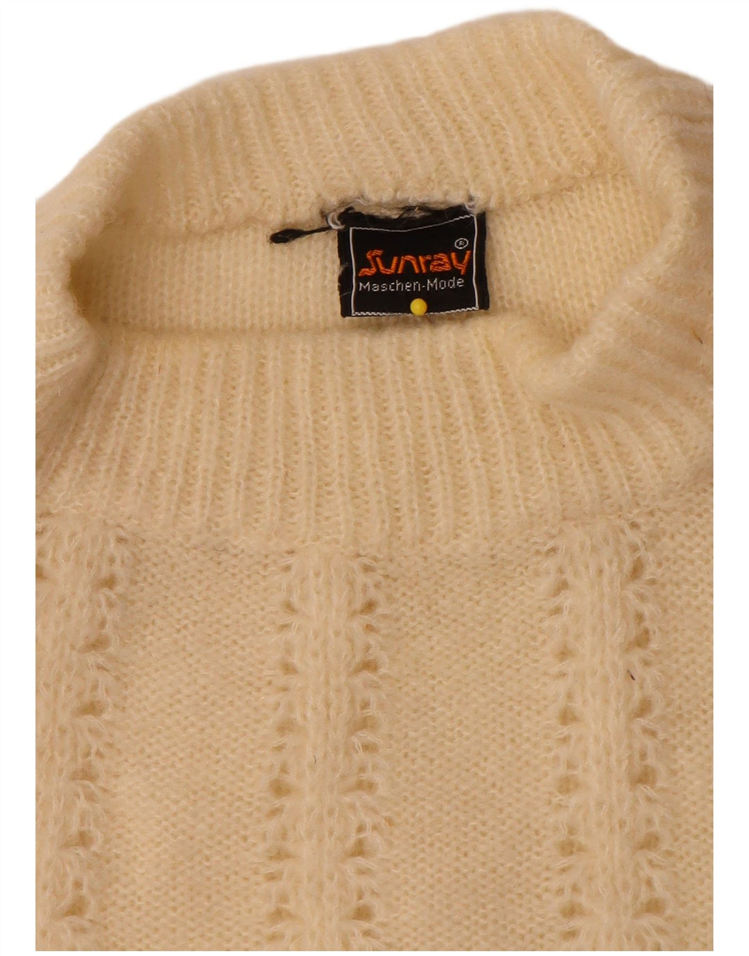 Vintage Womens Turtle Neck Jumper Sweater UK 14 Medium Off White