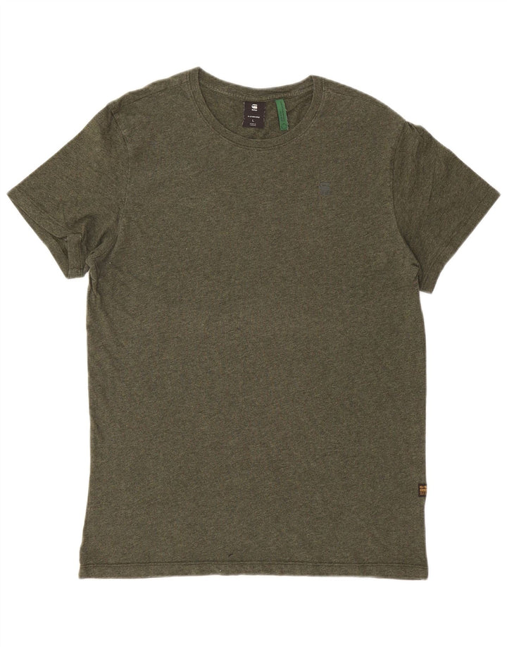 G-STAR Mens T-Shirt Top Large Khaki Cotton