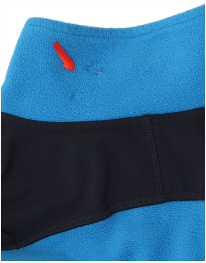 THE NORTH FACE Mens Zip Neck Fleece Jumper Medium Blue Colourblock
