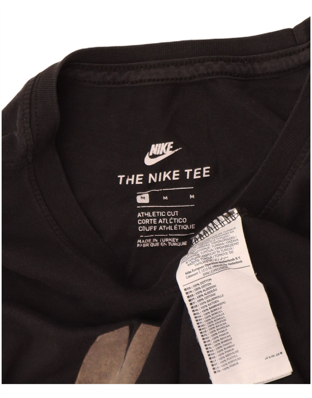 Nike Herre Athletic Cut Grafisk T-shirt Top Medium Sort Bomuld
