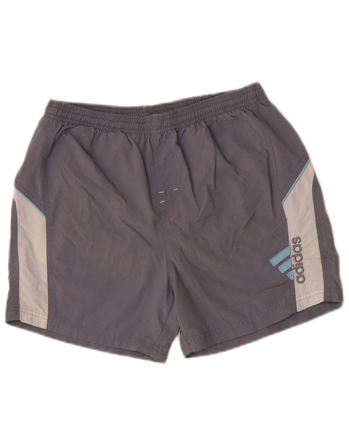 Adidas Boys Swimming Shorts 15-16 Years Grey Colourblock Polyester