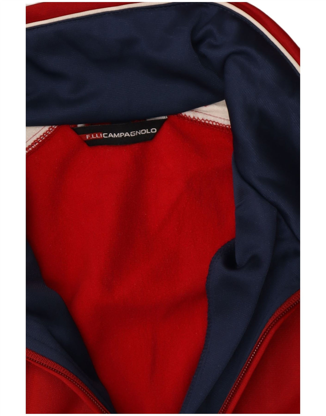 F.LLI Campagnolo Herren-Trainingsanzug-Top-Jacke, mittelrotes Farbblock-Polyester