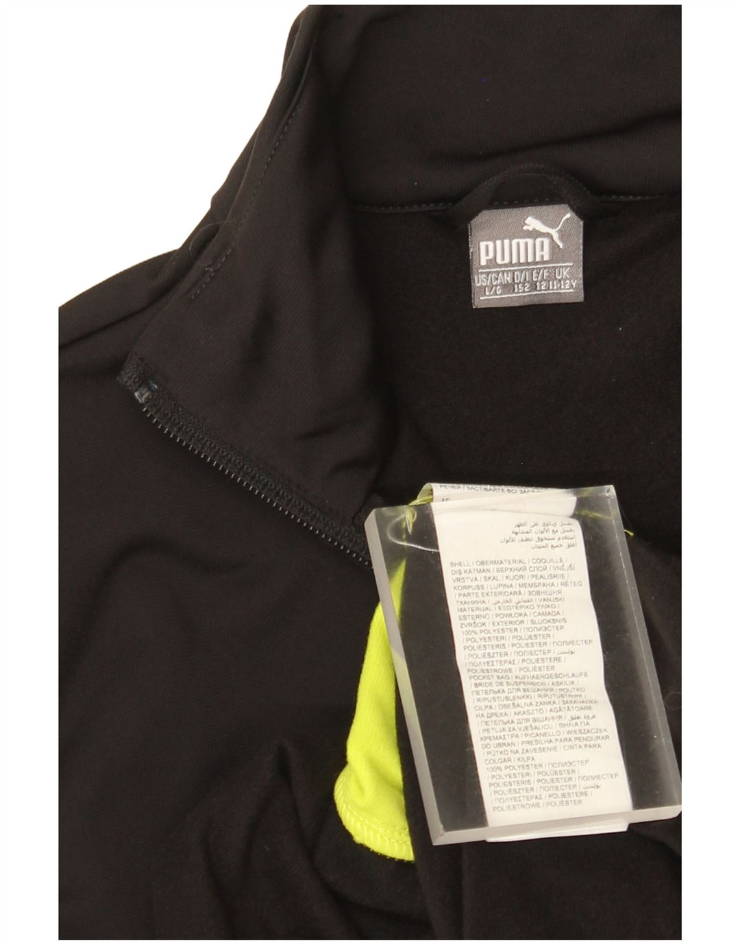 Puma Boys Graphic Tracksuit Top Jacket 11-12 Years Black Colourblock