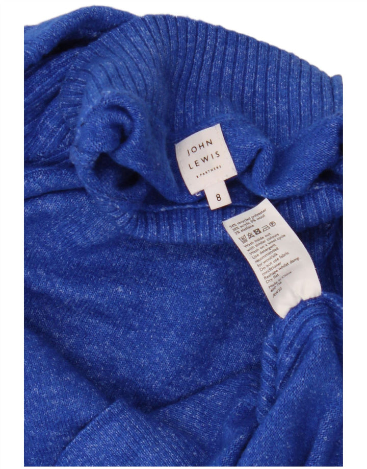 John Lewis Womens Oversized Turtle Neck Jumper Sweater UK 8 Small Blue