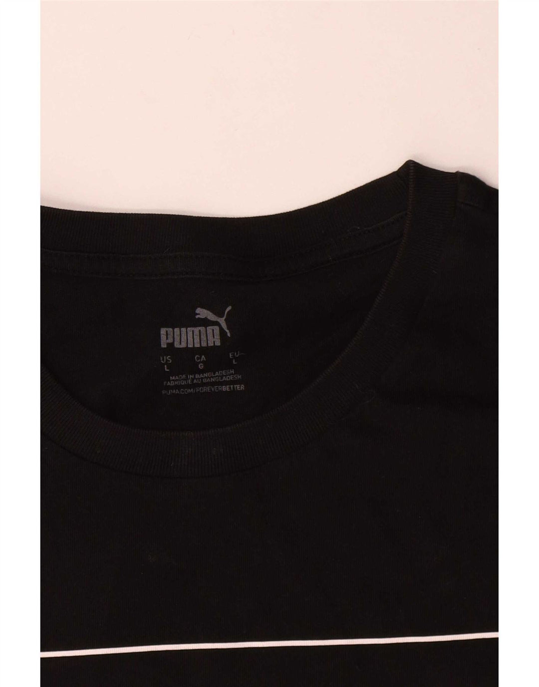 Puma Mens Graphic T-Shirt Top Large Black Cotton