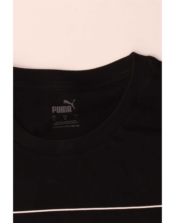 Puma Mens Graphic T-Shirt Top Large Black Cotton