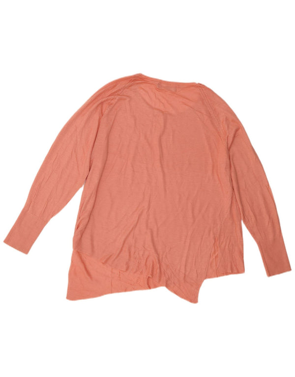 Zara Womens Oversized Asymmetrisk Boat Neck Jumper Sweater UK 10 Small Pink