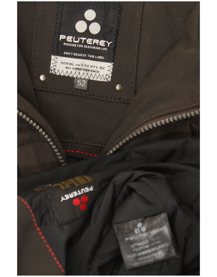 PEUTEREY Mens Utility Jacket IT 52 XL Brown Cotton