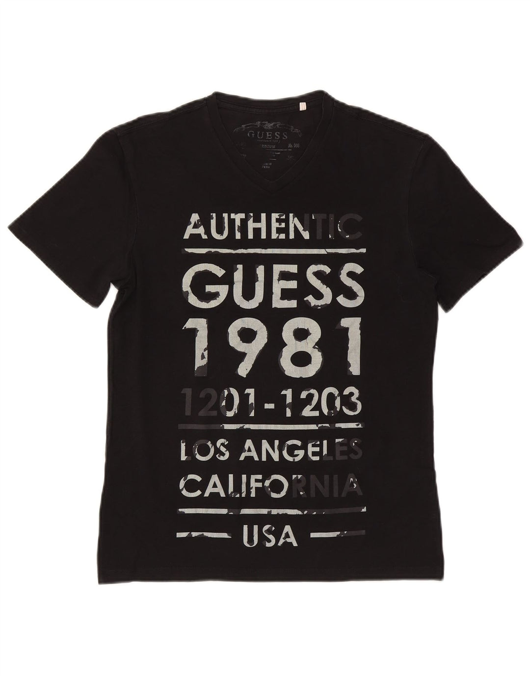Guess Herre grafisk T-shirt Top Medium Sort
