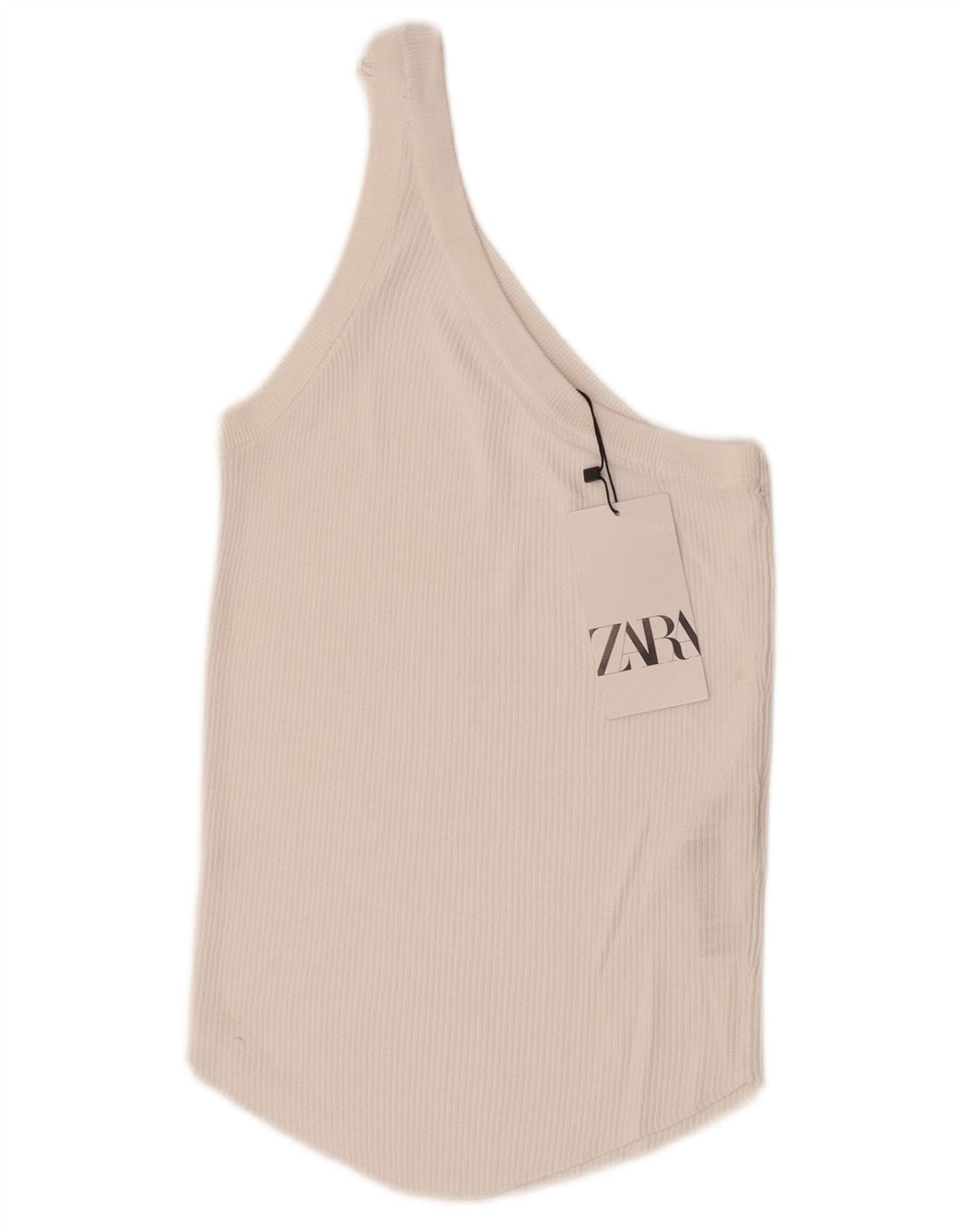 Zara Womens One Shoulder Top UK 12 Medium White Viscose
